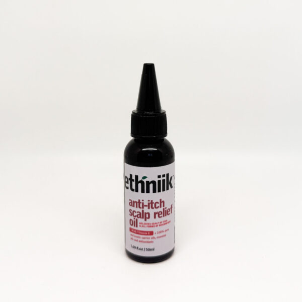 Ethniik Anti-Itch Scalp Relief Oil with Tea Tree and Peppermint For dry, flaky and itchy scalp Relieves scalp of itch and all forms of discomfort With Vitamin E 100% pure and exotic carrier oils, essential oils, and antioxidants 1.69 fl. oz (50ml)